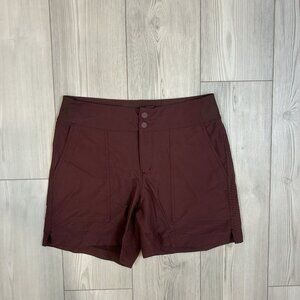 REI Co-op‎ Women's Screenline Shorts Size 6 Maroon Stretch Drawstring 127134